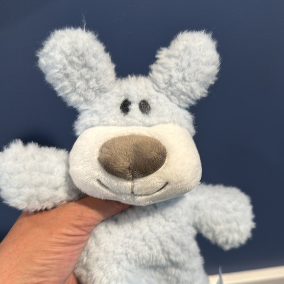 Demdaco Lovey Plush Puppy Dog Rattle Security Blanket Nat & Jules 2019 Soft Eyes - Picture 4 of 6